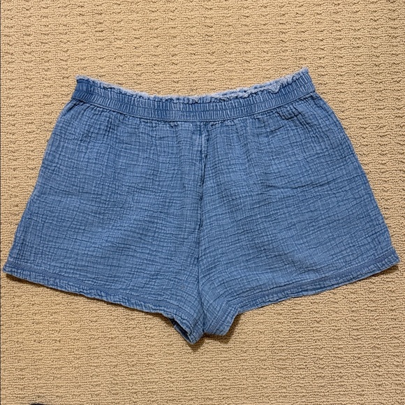 Aerie High Waist Blue Gauzy Shorts, Size XL - Picture 3 of 12